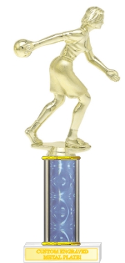 Custom Printed Female Bowler Bowling Trophies