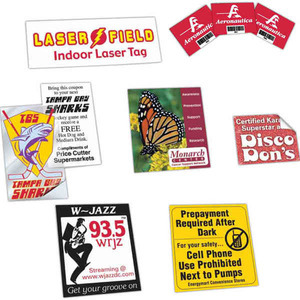 Decals and Stickers from 251 to 350 Square Inches, Custom Designed With Your Logo!