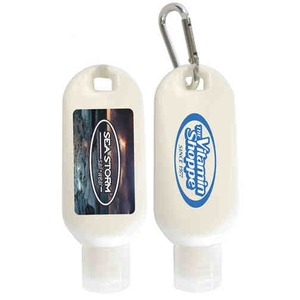 3 Day Service 2oz. Sunblock Bottles with Hooks and Clips, Customized With Your Logo!