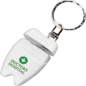 Tooth Shaped Dental Floss Keychains, Custom Printed With Your Logo!