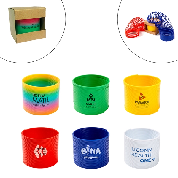 Colored Plastic Slinky Style Spring Toys, Custom Made With Your Logo!