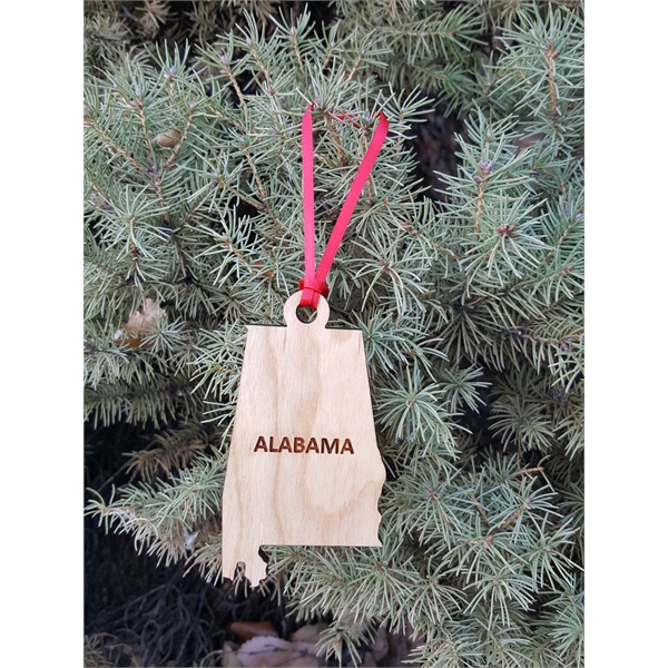 Alabama State Shaped Ornaments, Custom Imprinted With Your Logo!