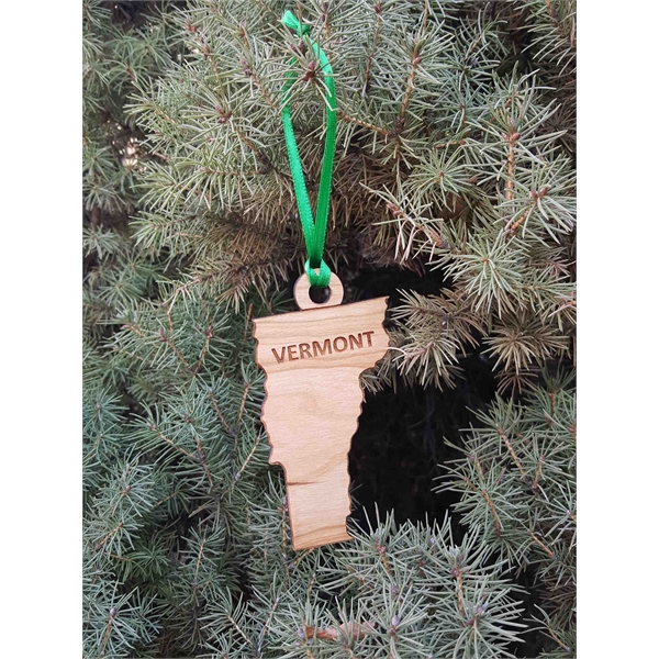 Vermont State Shaped Ornaments, Custom Imprinted With Your Logo!
