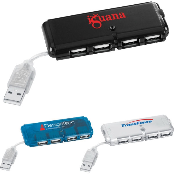 4 Port USB Hubs, Custom Printed With Your Logo!