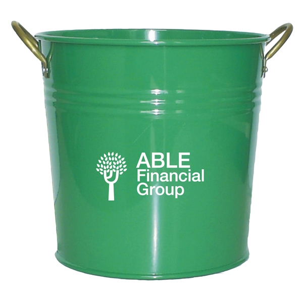Colored Flower Buckets, Custom Imprinted With Your Logo!
