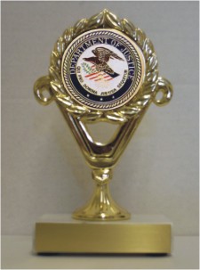 Department of Justice Trophies, Custom Engraved With Your Logo!