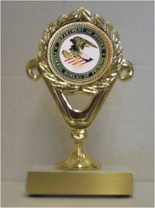 Department of Justice Federal Bureau of Prisons Trophies, Custom Engraved With Your Logo!