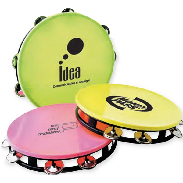 Large Neon Tambourines, Custom Imprinted With Your Logo!
