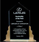 Custom Engraved Peak Award on Aluminum Base, Goldtone Finish