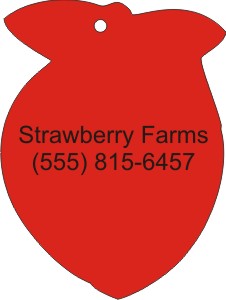 Strawberry 1 Fruit Stock Shape Air Fresheners, Custom Decorated With Your Logo!
