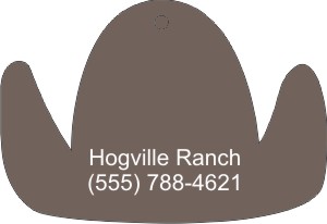 Cowboy Hat 1 Clothing Stock Shape Air Fresheners, Custom Printed With Your Logo!