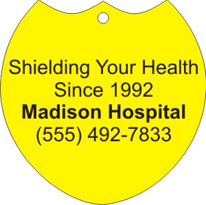 Shield 3 Shield Stock Shape Air Fresheners, Personalized With Your Logo!