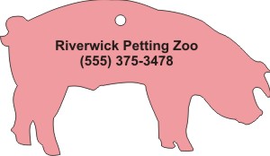 Pig Animal Stock Shape Air Fresheners, Personalized With Your Logo!