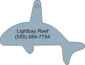 Whale 2 Animal Stock Shape Air Fresheners, Custom Designed With Your Logo!