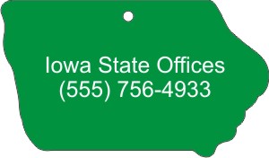 Iowa State Stock Shape Air Fresheners, Custom Designed With Your Logo!