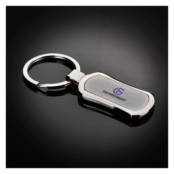 Custom Printed 1 Day Service Oval Chrome Plated Nickel Key Rings