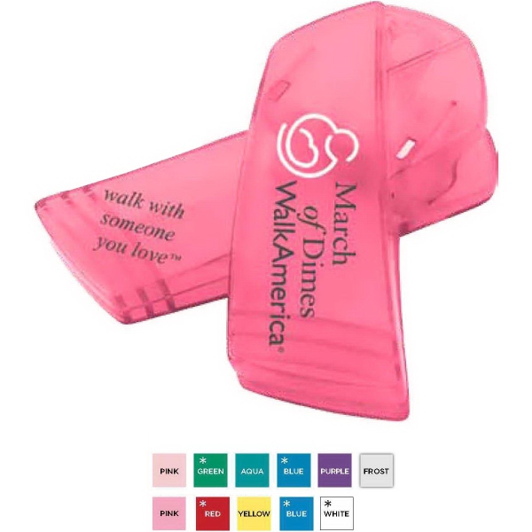 Awareness Ribbon Shaped Bag Clips For Under A Dollar, Custom Imprinted With Your Logo!