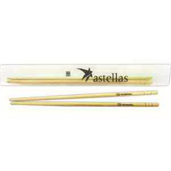 Bamboo Cello Wrapper Chopsticks, Custom Printed With Your Logo!