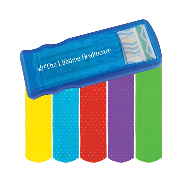Made in the USA Bandage Dispensers With Color Bandages, Custom Imprinted With Your Logo!
