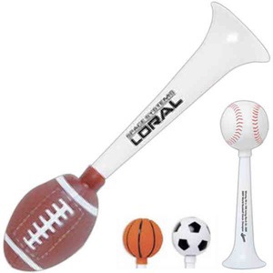 Baseball Shaped Sports Horns, Custom Imprinted With Your Logo!