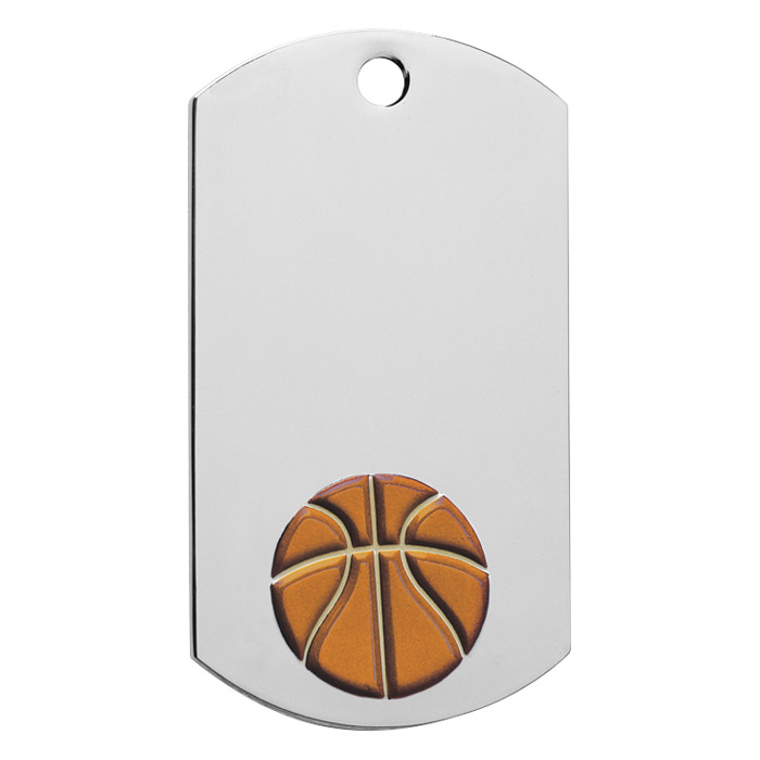 Basketball Dog Tags, Custom Printed With Your Logo!