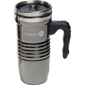 Black Chrome Stainless Steel FDA Compliant Travel Mugs, Custom Printed With Your Logo!