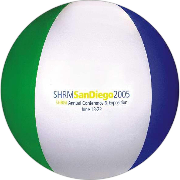 Blue Green and White Alternating Color Beach Balls, Custom Decorated With Your Logo!