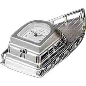 Boat Shaped Silver Metal Clocks, Custom Printed With Your Logo!