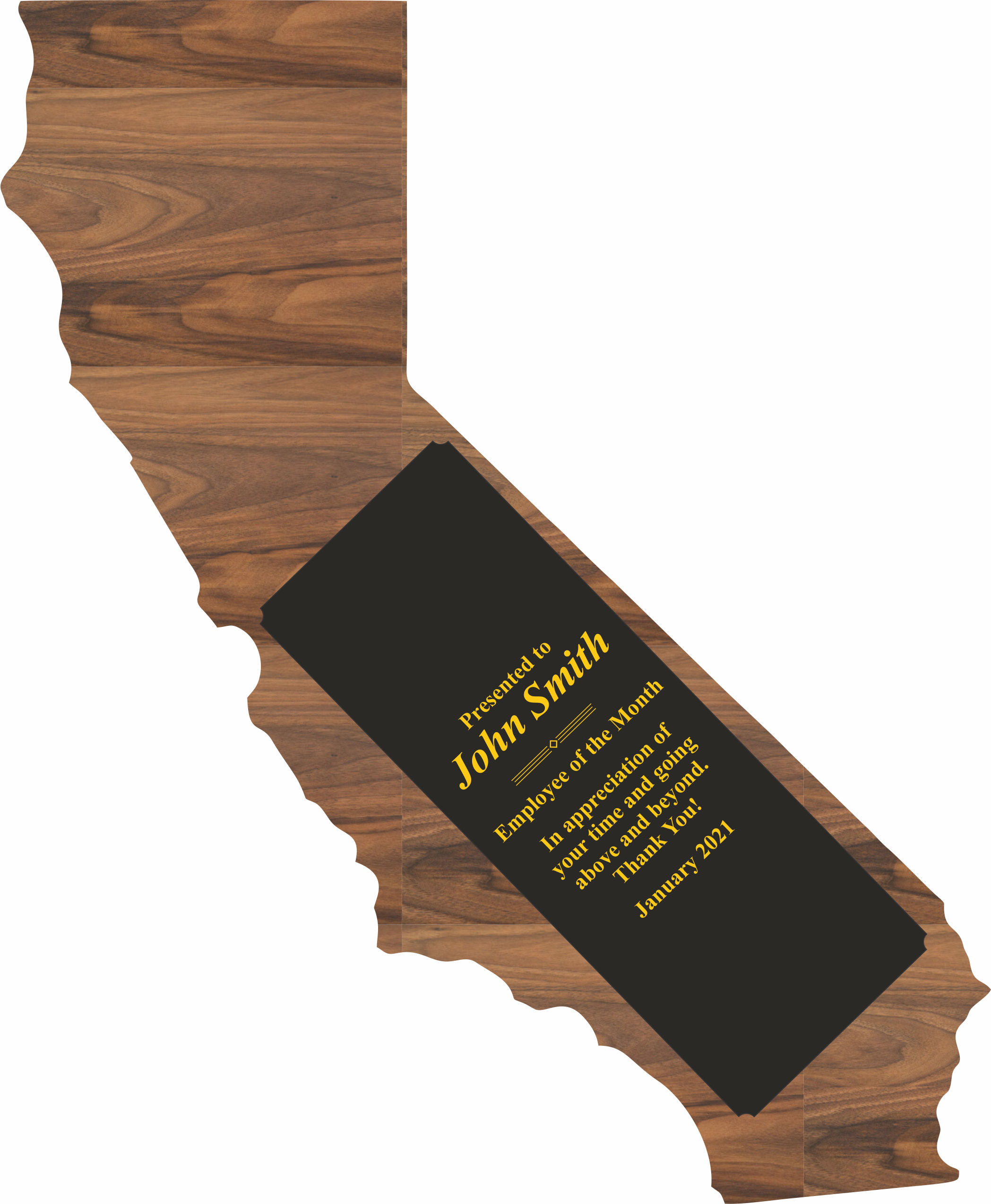 California State Shaped Plaques, Custom Engraved With Your Logo!