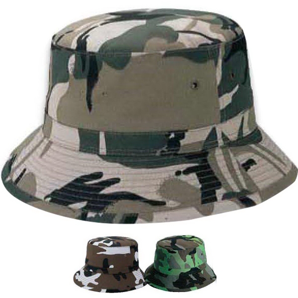Camouflage Bucket Caps, Custom Printed With Your Logo!