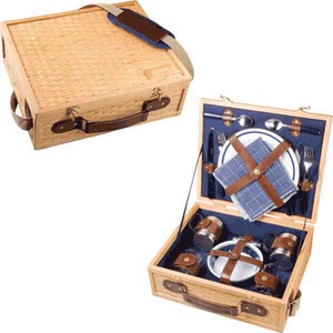 Canadian Manufactured Bamboo Picnic Caddies, Custom Designed With Your Logo!