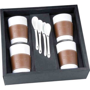 Canadian Manufactured Java Sets For Four, Custom Imprinted With Your Logo!