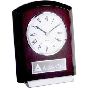 Canadian Manufactured Plaque Style Clocks With Bases, Custom Engraved With Your Logo!