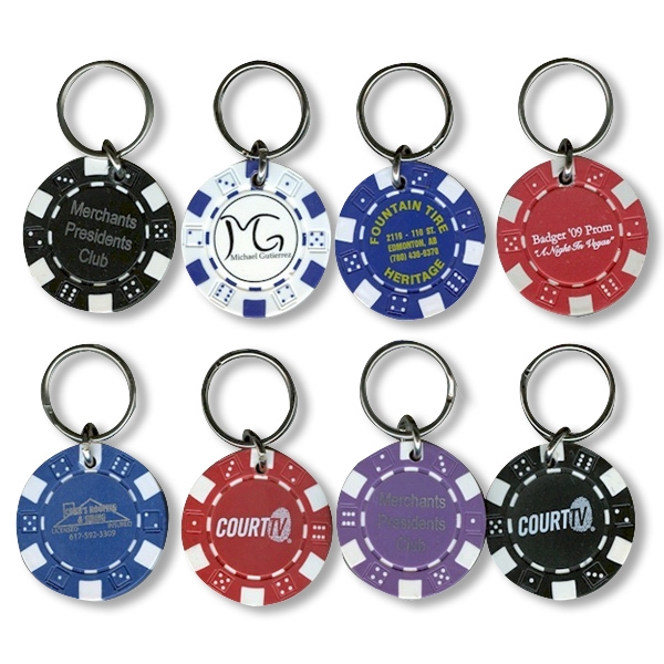 Poker Chip Keychains, Custom Decorated With Your Logo!