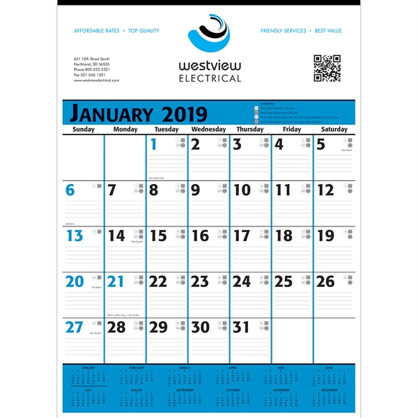 12 Sheet Custom Calendars, Personalized With Your Logo!