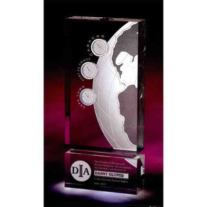 Cosmos Clock Globe Crystal Awards, Custom Designed With Your Logo!