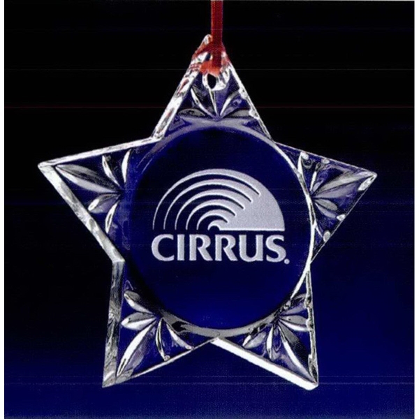 Custom Printed Star Shaped Christmas Ornament Crystal Gifts