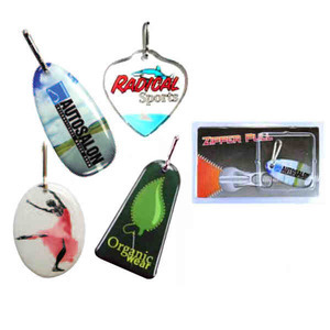 Zipper Pulls in Custom Shapes, Custom Imprinted With Your Logo!