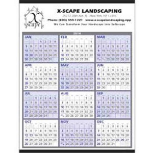 Single Sheet Commercial Calendars, Custom Printed With Your Logo!