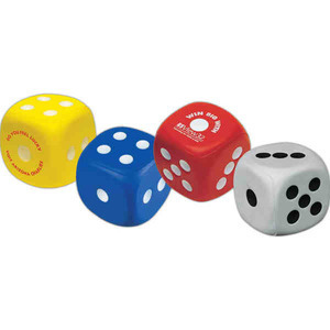 Dice Shaped Stress Relievers, Custom Printed With Your Logo!