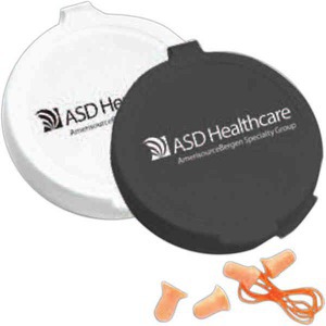 Ear Plugs with Plastic Cases, Custom Imprinted With Your Logo!