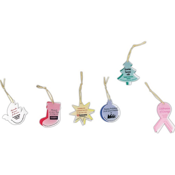 Seeded Paper Christmas Ornaments, Custom Imprinted With Your Logo!