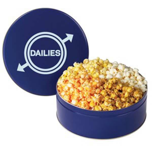 Four Flavor Popcorn Tins, Custom Made With Your Logo!