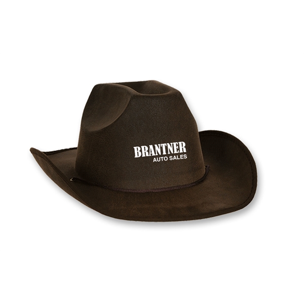 Faux Suede Cowboy Hats, Custom Printed With Your Logo!