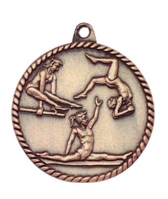 Female Gymnastics High Relief Medals, Customized With Your Logo!