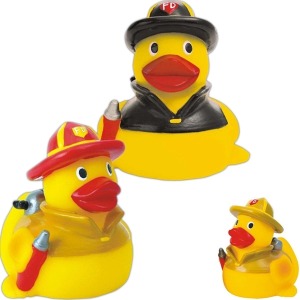 Fireman Rubber Ducks, Custom Printed With Your Logo!