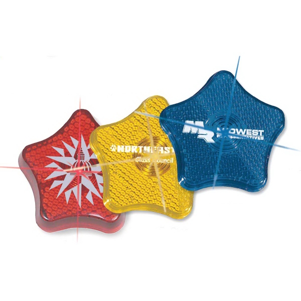 Star Shaped Safety Reflectors, Custom Printed With Your Logo!