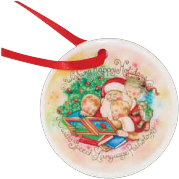 Round Shaped Porcelain Ornaments, Custom Imprinted With Your Logo!