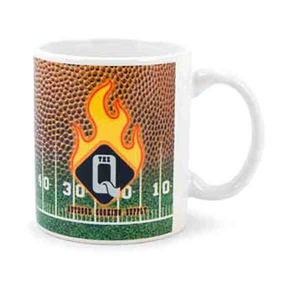 Football Shaped Mugs, Custom Made With Your Logo!
