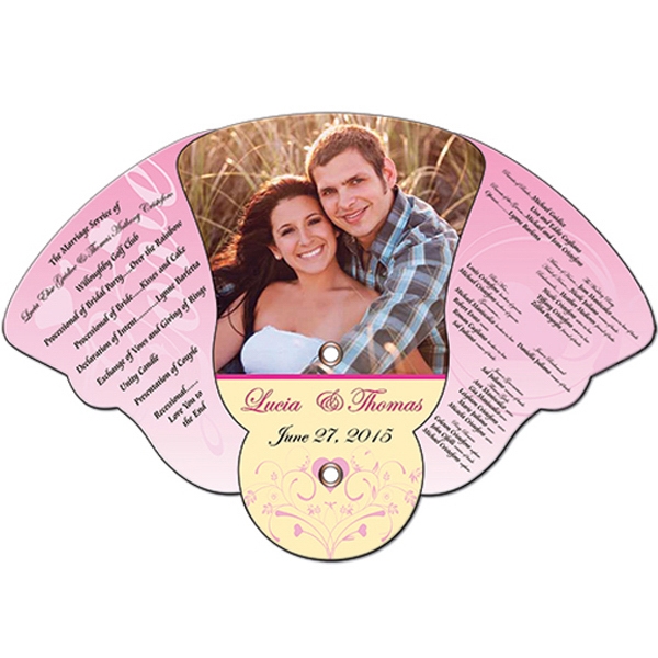 Wedding Favor Bell Shaped Paper Fans, Custom Imprinted With Your Logo!